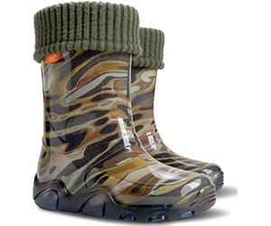 Demar. Stormer - Stivali da pioggia per bambini con inserto in gomma Stormer, foderati in colori mimetici, Verde (verde), 26/27 EU Schmal