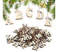 Demarsen 400 Pcs Lettere in Legno 15mm, Lettere in Legno Piccole con Foro, Lettere Legno Bambini A-Z, Lettere Legno Decorazioni per Fai Da Te Natale Decorazione Arti Mestieri Festa