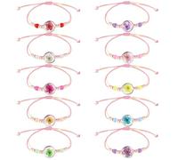 Demarsen Bracciali dell'amicizia per ragazze, bracciale regolabile per bambini, fatti a mano, con fiori colorati, intrecciati, per pensierini di compleanno per bambini a partire dai 6, 7, 8, 9, 10
