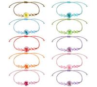 Demarsen Bracciali dell'amicizia per ragazze, bracciale regolabile per bambini, fatti a mano, con fiori colorati, intrecciati, per pensierini di compleanno per bambini a partire dai 6, 7, 8, 9, 10