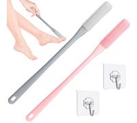 Demarzily Spazzola per la pulizia delle dita, scrubber per piedi per doccia, con manico lungo 39,9 cm, in morbido silicone, spazzola per la pulizia dei piedi, per anziani, anziani, uomini e donne