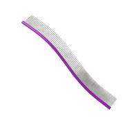 Dematting Comb For Dogs, Curved Pet Grooming Tool, Metal Teeth Hair Removal, Knot Remover, Cat And Dog Grooming Comb, Stainless Steel, Aluminum Handle, 8.66 Inches