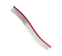 Dematting Comb For Dogs, Curved Pet Grooming Tool, Metal Teeth Hair Removal, Knot Remover, Cat And Dog Grooming Comb, Stainless Steel, Aluminum Handle, 8.66 Inches
