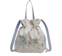 demaxiyad Borsa da donna classica ricamata cinese con borsa a mano ricamata cinese - Borsa tote alla di grande capacità | elegante borsa da donna con coulisse, blu, Se référer au descriptif