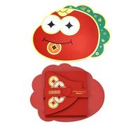 demaxiyad Buste rosse cinesi, cartelle tascabili rosse | Pochette portafortuna con motivo serpente di cartone animato, buste in argento portafortuna creative, confezioni rosse per il nuovo