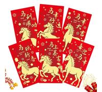 demaxiyad Bustine Portasoldi per Contanti | 6 Pezzi Tasche Di Carta Per Monete,2026 Stampa Cavallo Simbolo Fortunato Busta Contanti - Ragazzo Ragazza Famiglia Amici Compleanno Festeggiamenti Festività