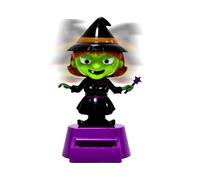 demaxiyad Decorazioni per Halloween per il Cruscotto 'Automobile,Accessori Interni per Auto a Tema Streghe | Ornamento Interno a Testa Oscillante ad Energia Solare per Halloween in Auto e Casa