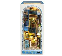 demaxiyad, Kit in miniatura per casa delle bambole Sea Breeze Bookshelf Insert Decor - Creative Assemblato Fermalibri Artigianato per mensola da tavolo