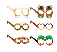 demaxiyad Oktoberfest Occhiali,Bicchieri decorativi Oktoberfest | 6 bicchieri per il festival della birra | Decorazioni per occhiali per uomini e donne, forniture per occhiali da vacanza, occhiali