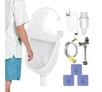 demaxiyad Orinatoio da parete con coperchio - Orinatoio da garage a montaggio a parete con caccia d'acqua - WC da bagno antispruzzo regolabile con attacco per rubinetto | per campeggio auto