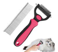 demaxiyad Pettine per cani per nodi, pettine per rimuovere i nodi di cane,Pettine per la depilazione a doppio lato per animali domestici | Pettine diritto denso per gatti forniture per toelettatura