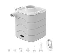demaxiyad Pompa pneumatica per materasso, pompa ad aria elettrica | pompa ad aria a riempimento rapido con lampada da campeggio a LED e 6 ugelli, piccola pompa ad aria per galleggianti da piscina