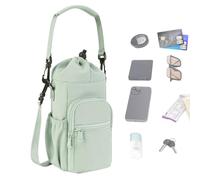 demaxiyad Portabottiglie con bretelle, portabicchieri isotermici con tasche - tasca organizer impermeabile leggera con cinghia regolabile per il trasporto - escursionismo - campeggio - fitness, verde