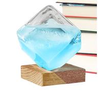 demaxiyad Previsionista Meteo Tempesta,Stazione Meteo Cubo Design | Indicatore Decorativo in con Base | per Arredamento Ufficio Interno Camera da Giardino