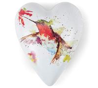 DEMDACO - Statuetta in resina a forma di cuore, 4 x 3 cm 4x3 Colibrì Acquerello Splash