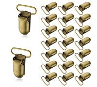 Demearly 25 clip per bretelle in metallo da 2,5 cm, per ciucci, per neonati, ragazze, giocattoli, bavaglini, forniture per giarrettiere (bronzo, sfuso)