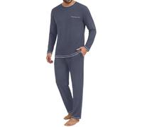 Demegimi Pigiama Uomo Cotone Lungo Maniche Lunghe Invernale Completo Notte Uomo con Tasche e Coulisse Morbido Traspirante per Casa