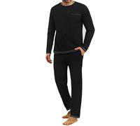 Demegimi Pigiama Uomo Cotone Lungo Maniche Lunghe Invernale Completo Notte Uomo con Tasche e Coulisse Morbido Traspirante per Casa