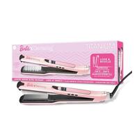 Demeliss - Piastra a vapore Titanium V2.0 - Piastre sottili, leggere ed ergonomiche - Vapore potente - 2 in 1 lisciante e arricciacapelli - Per tutti i capelli - Temperatura regolabile - Rosa