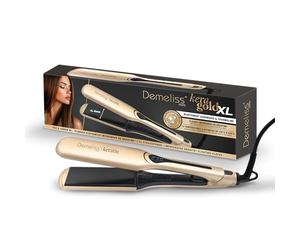 Demeliss Saint Algue Kera-GOLD XL - Piastre larghe cheratina - 14 temperature - Display digitale - Cavo rotante a 360° - Levigatura professionale, adatto a tutti i capelli, schermo digitale
