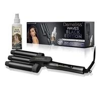 Demeliss Waves SA-2002 Set di ferri arricciacapelli neri con spray per onde profonde 150 ml - Nouvo