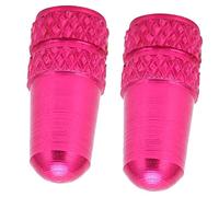 Demeras Coprivalvola in Lega di Alluminio, Facile da Usare, Piccolo e Portatile, 2 Tappi per Valvole per Mountain Bike (Rosa Rossa)