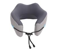 Demeras Cuscino per il Collo a Forma di U in Memory Foam per un Comodo Supporto da Viaggio in Aereo e in Auto - Regolabile e Lavabile - Design Leggero (Grigio notte)