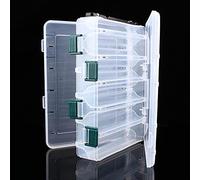 Demeras Custodia per esche da pesca su due lati 12 scomparti Scatola porta esche in plastica trasparente per attrezzatura Grande