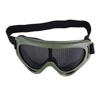 Demeras Mesh Goggles Occhiali da Sole in Acciaio al Carbonio Half Face Headwear per Outdoors CS Game Caccia Paintball(Colore dell'Esercito)
