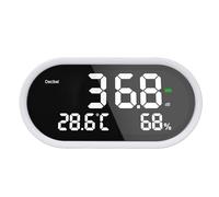 Demeras Misuratore di Livello di Rumore, Cavo da 1,2 M Ad Alta Precisione Display LCD Retroilluminato DBA 1A 2A 5V USB Misuratore di Decibel Digitale Compatto per Tempio Ospedaliero Scolastico