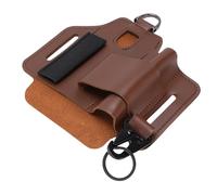 Demeras Organizzatore di Borse Multiuso Borsa da Cintura Portatile in Pelle PU Design con Foro per Cintura per il Campeggio (Marrone)