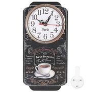 Demeras Orologio da bar, bellissimo ed elegante orologio da appendere a grandi cifre con gancio per appendere la caffetteria e qualsiasi altro posto tu voglia. per Caffetterie