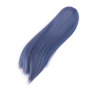 Demeras Parrucca per Bambola 1/4 Capelli Lunghi Lisci in Seta Morbida Ad Alta Temperatura per Bambole Snodabili Sferiche per Styling Fai da Te da 7 a 8 Pollici (Blu)