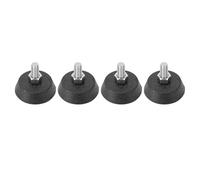 Demeras Piedini Livellatori a Vite Regolabili con Cuscinetti Antiscivolo per Tavoli e Armadi, 4 Pezzi in Acciaio Zincato, 50x41 Mm