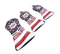 Demeras Set Copricapo per Mazza da Golf, Copricapo per Mazza da Golf Portatile in Pelle PU Leggero Indossabile 3 Pezzi Impermeabile Carino per Esterno (#1)