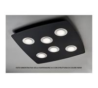DEMETRA NERA SOSPENSIONE MODERNA 8 LUCI DI ILLUMINANDO CON ANELLI IN 8 COLORI A SCELTA