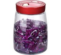 Demeuble Barattolo in vetro per decapaggio Kimchi a bocca larga, 1,4 l, con valvola di rilascio dell'aria