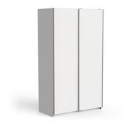 Demeyere 190001 Porta Scorrevole con Armadio Moderno, Colore Bianco Opaco e Finiture in Metallo, 116.5 x 59.8 x 203 cm, Legno Ingegnerizzato, Grigio