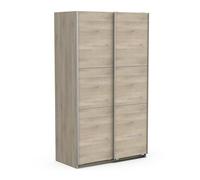 Demeyere 190004 Porta Scorrevole con Armadio Moderno, Colore Rovere Kronberg e Finiture in Metallo, 116.5 x 59.8 x 203 cm, Legno Ingegnerizzato, Grigio