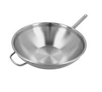 Apollo 7 Wok fondo piatto - 36 cm, 18/10 acciaio inossidabile