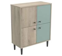 Demeyere Armadio Industriale 4 Porte Arty, Legno ingegnerizzato, Verde, 607 x 285 x 757 mm