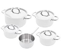 DEMEYERE Batteria di 5 pentole con coperchio Classico 3, acciaio inox, casseruola inclusa, compatibili con tutti i piani cottura e le piastre a induzione. Garanzia 10 anni