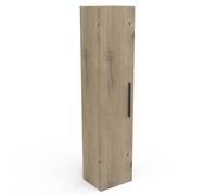 Demeyere Colone portaoggetti bagno 1 anta con 4 ripiani moderni in legno - Materiali certificati eco-responsabili - Colori Acacia & Finitura Metallo - 30 x 120 x 30 cm, rovere