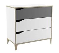 Demeyere Comode e Cassettiere, Legno Compensato, Bianco e Grigio, 1 000 x 416 x 847 mm