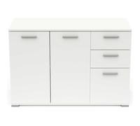 Demeyere Enfilade Buffet Salon, 3 Ante e 2 Cassetti, Legno Ingegnerizzato, Bianco, L 119.6 x P 41.9 x H 82.4 cm