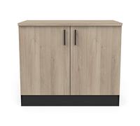 Demeyere Mobile Basso Cucina, 2 Ante, Origan, Legno Ingegnerizzato, Kronberg/Nero Opaco, L 100 x P 60 x H 85 cm