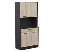 Demeyere Mobile Buffet da Cucina Napoli, Colore Rovere Kronberg e NeroOopaco, 84 x 177 x 40 cm