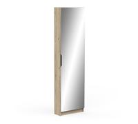 Demeyere Mobile ingresso in legno, con specchio e scarpiera, 12 paia, moderno, ideale per piccoli spazi, colore: rovere Royal, 50 x 180 x 21 cm