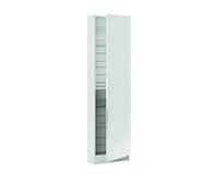 Demeyere Mobile ingresso in legno, con specchio e scarpiera, 12 paia, moderno, ideale per piccoli spazi, colore: bianco opaco, 50 x 180 x 21 cm