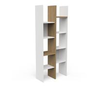 Demeyere Mobile Portaoggetti da Parete con 8 Ripiani,Stile Industriale & Design Scala, Colore Rovere Hamilton & Bianco Opaco, 75 x 183 x 32 cm